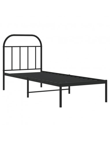 Giroletto con Testiera in Metallo Nero 75x190 cm