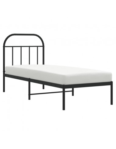 Giroletto con Testiera in Metallo Nero 75x190 cm