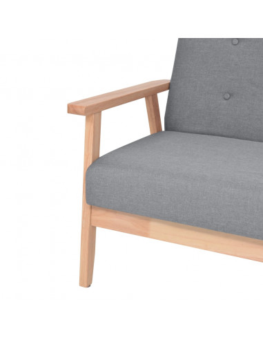 Set di Divani 3 pz in Tessuto Grigio Chiaro