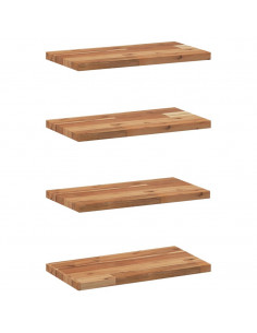 Mensole da Parete 4 pz 40x20x2 cm Legno Acacia Rifinito a Olio 2
