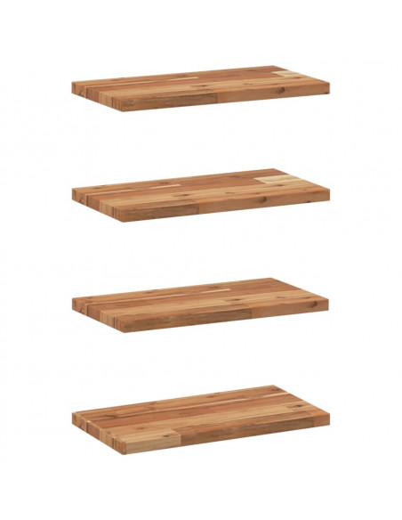 Mensole da Parete 4 pz 40x20x2 cm Legno Acacia Rifinito a Olio