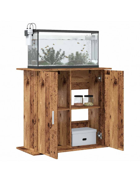 Supporto Acquario 81x36x73 cm in Legno Multistrato Legno Antico
