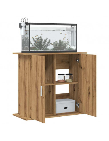 Supporto Acquario 81x36x73 cm Multistrato Rovere Artigianale