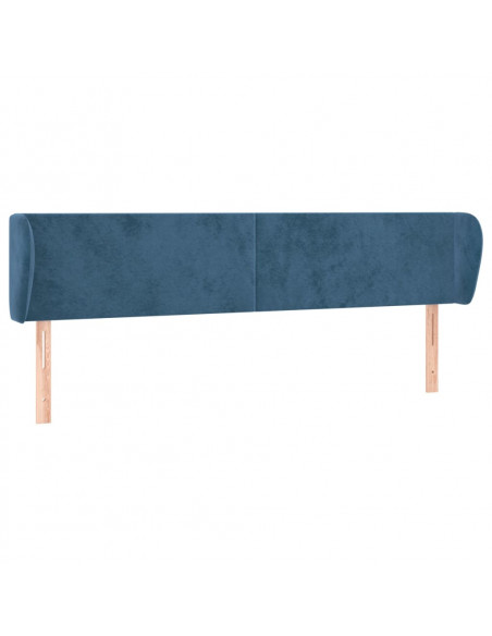 Testiera ad Orecchio Blu Scuro 163x23x78/88 cm in Velluto