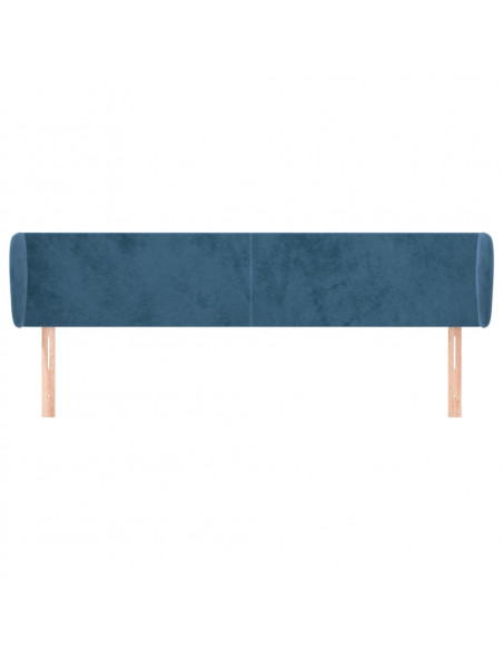 Testiera ad Orecchio Blu Scuro 163x23x78/88 cm in Velluto