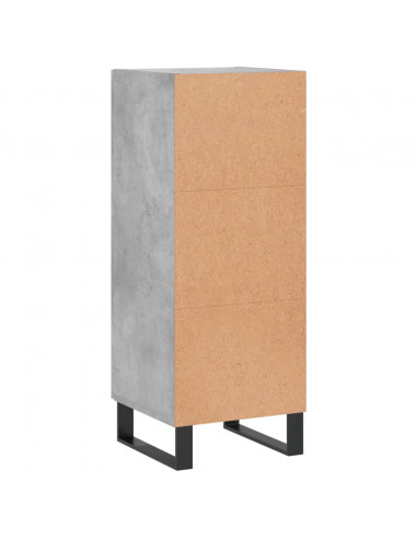 Credenza Grigio Cemento 34,5x34x90 cm in Legno Multistrato