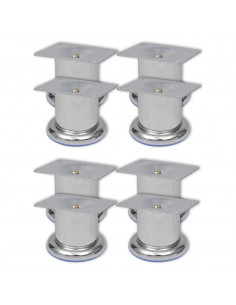 Piedini Rotondi per Divani 8 pz Cromati 60 mm 2