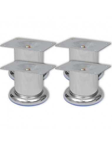 Piedini Rotondi per Divani 8 pz Cromati 60 mm