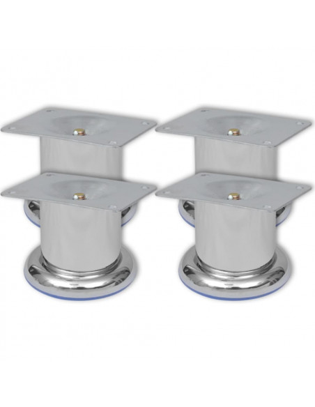 Piedini Rotondi per Divani 8 pz Cromati 60 mm