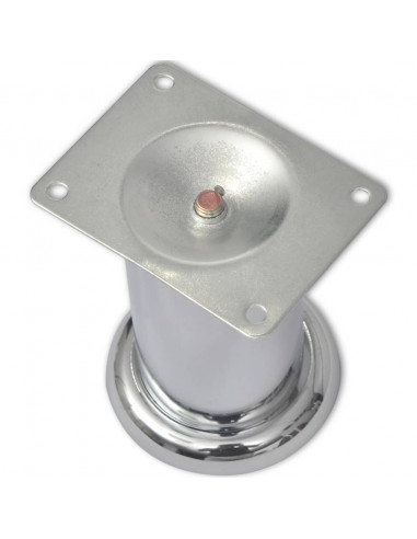Piedini Rotondi per Divani 8 pz Cromati 60 mm