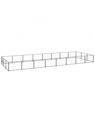 Gabbia per Cani Nera 24 m² in Acciaio