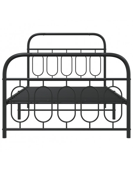 Giroletto con Testiera e Pediera Metallo Nero 100x200 cm
