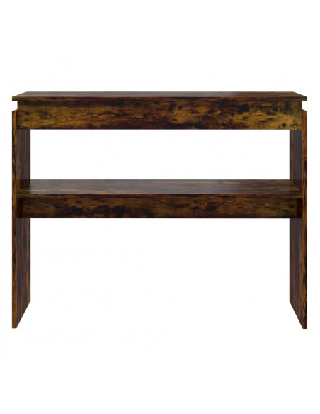 Tavolino Consolle Rovere Fumo 102x30x80 cm in Legno Multistrato