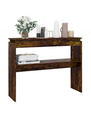 Tavolino Consolle Rovere Fumo 102x30x80 cm in Legno Multistrato