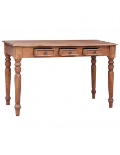 Scrivania con Cassetti 117x57x75 cm in Legno Massello di Mogano 2