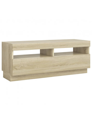 Mobile Porta TV con Luci LED Rovere Sonoma 100x35x40 cm