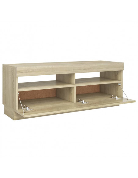 Mobile Porta TV con Luci LED Rovere Sonoma 100x35x40 cm