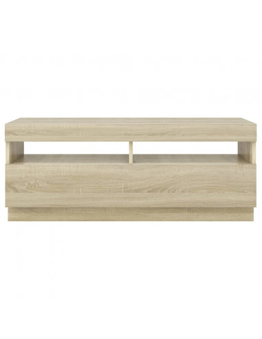 Mobile Porta TV con Luci LED Rovere Sonoma 100x35x40 cm