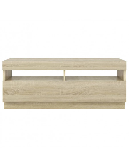 Mobile Porta TV con Luci LED Rovere Sonoma 100x35x40 cm