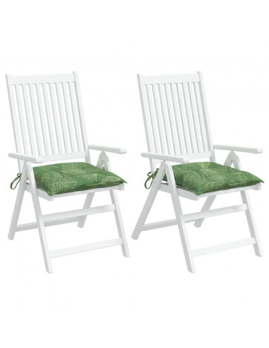 Cuscini per Sedia 2 pz Motivo a Foglie 50x50x7 cm Tessuto