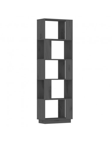 Libreria/Divisorio Grigio 51x25x163,5 cm Legno Massello di Pino