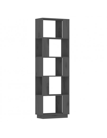 Libreria/Divisorio Grigio 51x25x163,5 cm Legno Massello di Pino