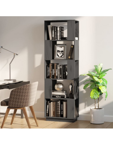 Libreria/Divisorio Grigio 51x25x163,5 cm Legno Massello di Pino