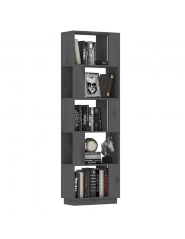 Libreria/Divisorio Grigio 51x25x163,5 cm Legno Massello di Pino