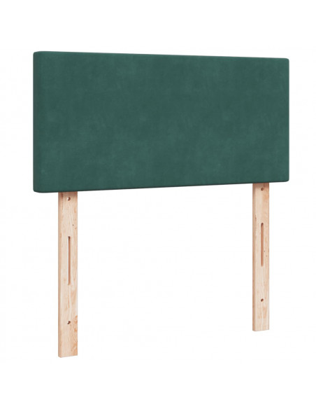 Giroletto a Molle con Materasso Verde Scuro 90x200 cm Velluto