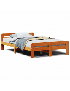 Letto senza Materasso Marrone Cera 120x200 cm in Legno di Pino 2