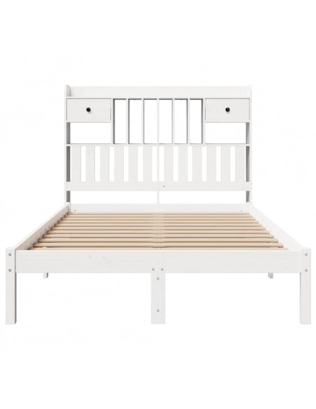 Letto Libreria senza Materasso Bianco 135x190 cm Legno di Pino