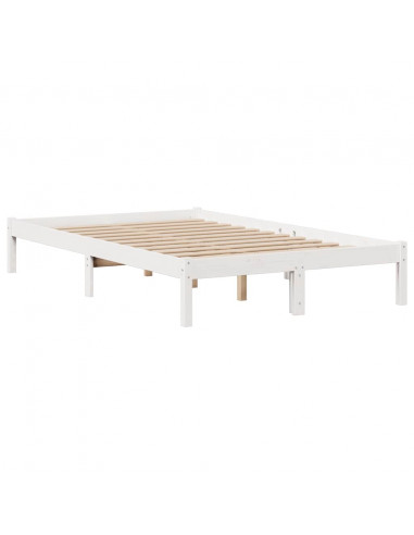 Letto Libreria senza Materasso Bianco 135x190 cm Legno di Pino