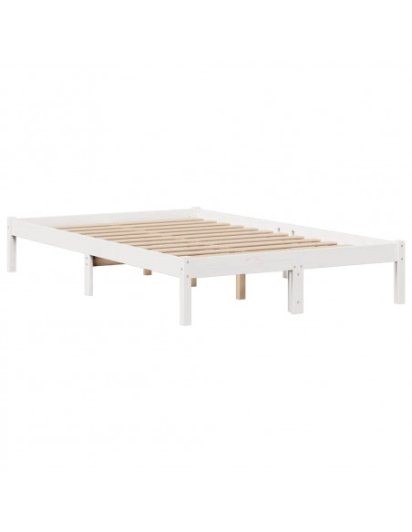 Letto Libreria senza Materasso Bianco 135x190 cm Legno di Pino
