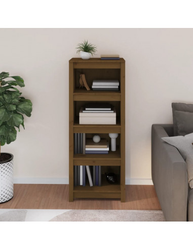 Libreria Marrone Miele 50x35x125,5 cm in Legno Massello di Pino