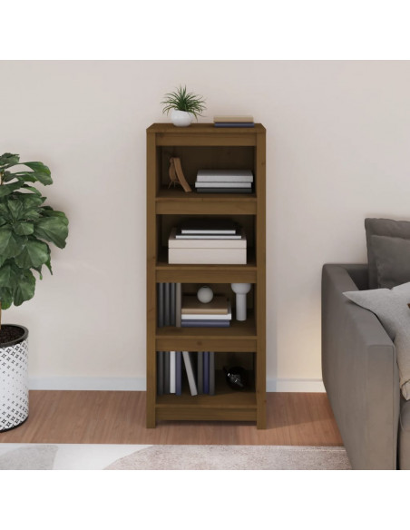 Libreria Marrone Miele 50x35x125,5 cm in Legno Massello di Pino