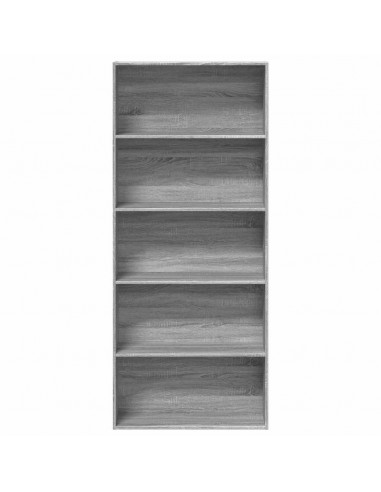 Libreria Grigio Sonoma 80x30x189 cm in Legno Multistrato