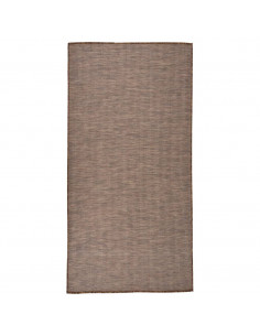 Tappeto da Esterni a Tessitura Piatta 100x200 cm Marrone 2