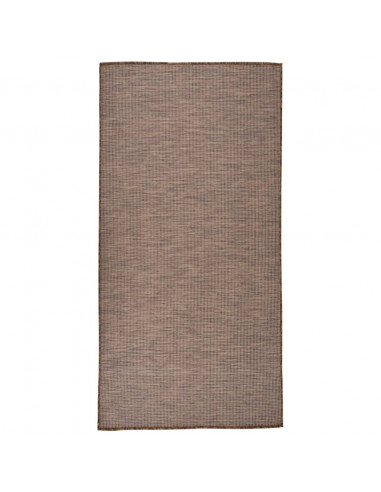 Tappeto da Esterni a Tessitura Piatta 100x200 cm Marrone