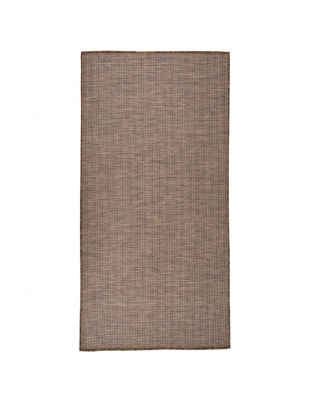Tappeto da Esterni a Tessitura Piatta 100x200 cm Marrone