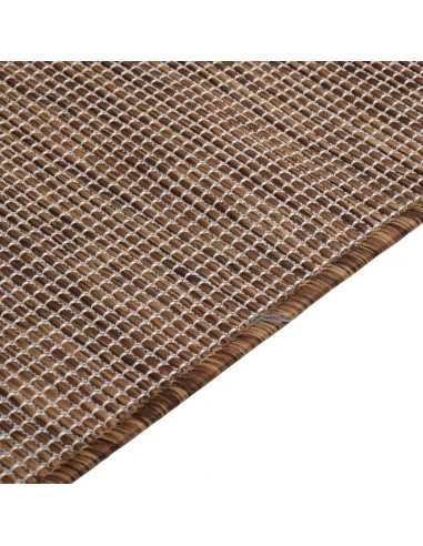 Tappeto da Esterni a Tessitura Piatta 100x200 cm Marrone