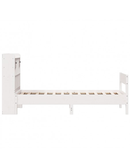 Letto Libreria senza Materasso Bianca 90x200 cm Legno di Pino