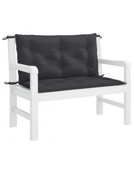 Cuscini Panca da Giardino 2pz Neri 100x50x7cm Tessuto Oxford
