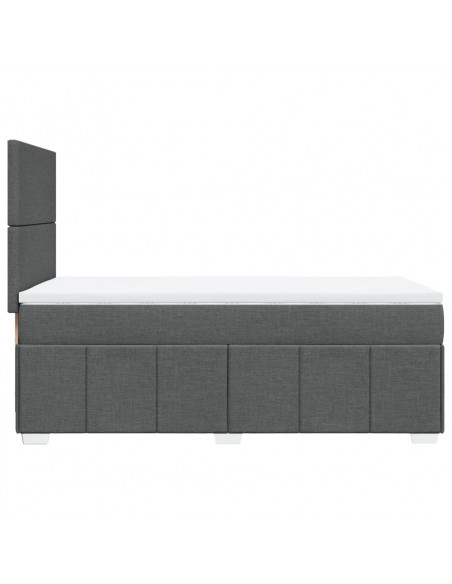 Giroletto a Molle con Materasso Grigio Scuro 80x200 cm Tessuto