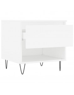 Tavolini Salotto 2 pz Bianchi 50x46x50 cm in Legno Multistrato 2