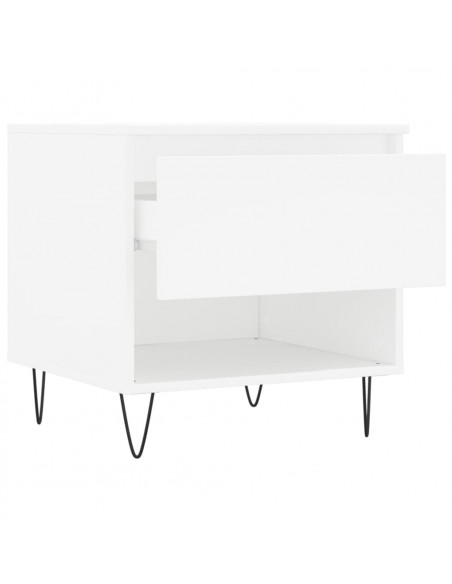 Tavolini Salotto 2 pz Bianchi 50x46x50 cm in Legno Multistrato