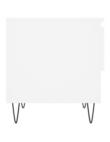 Tavolini Salotto 2 pz Bianchi 50x46x50 cm in Legno Multistrato