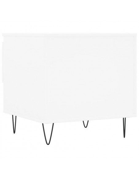 Tavolini Salotto 2 pz Bianchi 50x46x50 cm in Legno Multistrato