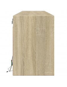 Mobile TV a Parete con LED Rovere Sonoma 180x31x45 cm 2