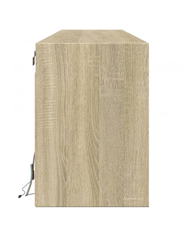 Mobile TV a Parete con LED Rovere Sonoma 180x31x45 cm