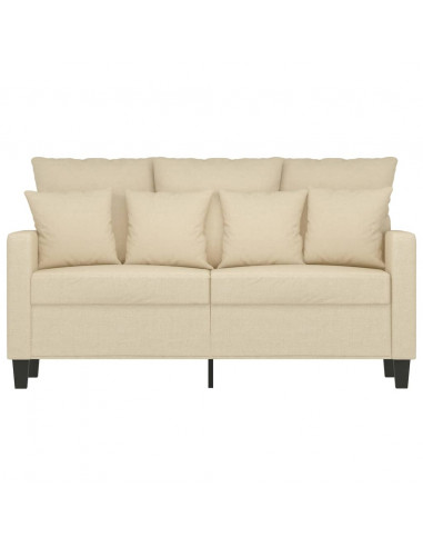 Divano a 2 Posti Crema 120 cm in Tessuto